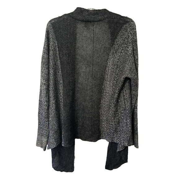 Eileen Fisher Linen Blend Fishnet Women Small Cardigan Gray Black - Picture 5 of 5